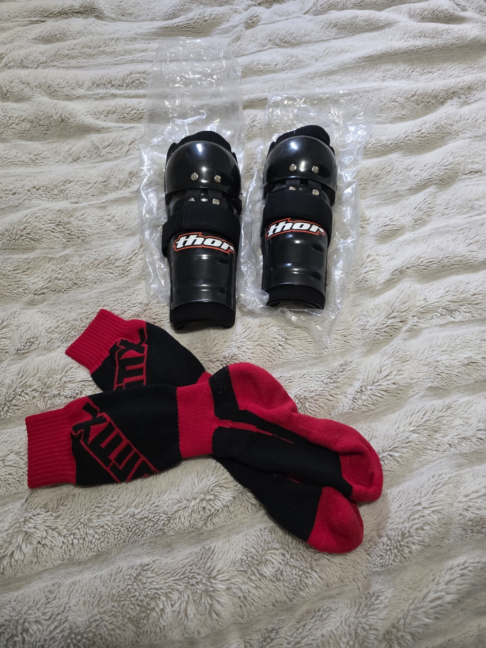 Thor Sector Motocross Knee Guards & Riding Socks Bundle